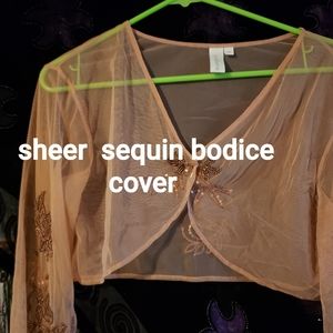 sheer sequin bodice...never worn.